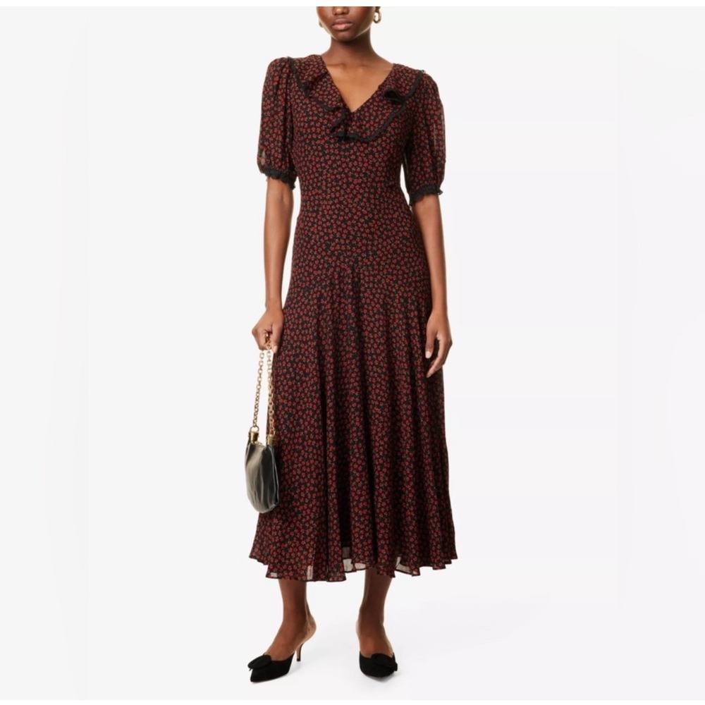 New! Reformation‎ Evra Lace Trim Maxi Dress in Rowan Sz 8 $278